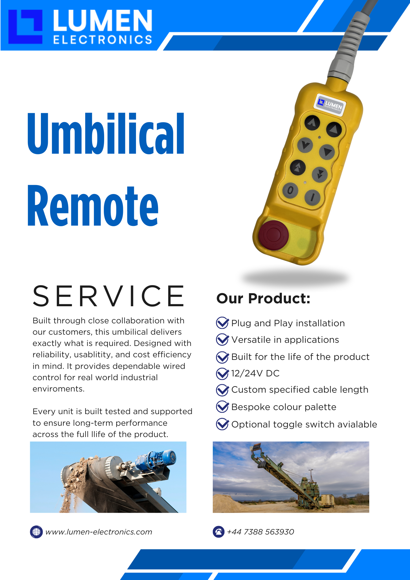 Lumen LM40 wired umbilical remote control