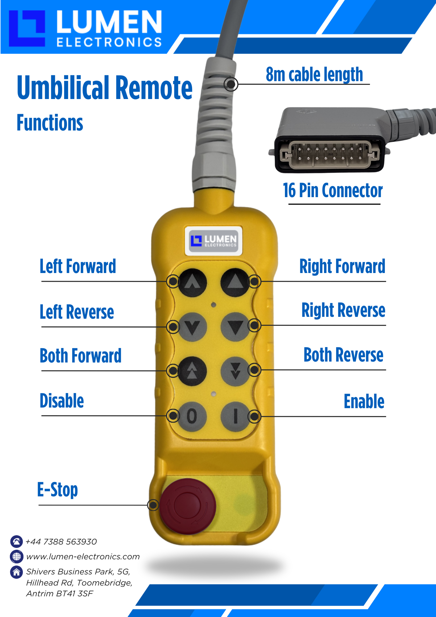 Lumen LM40 wired umbilical remote control - view 2